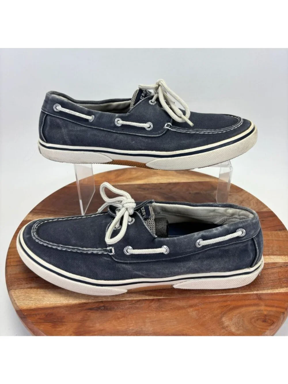 Sperry Top-Sider Casual Boat Shoes Two Eye Canvas Blue 0777914 Mens Size 10.5 M